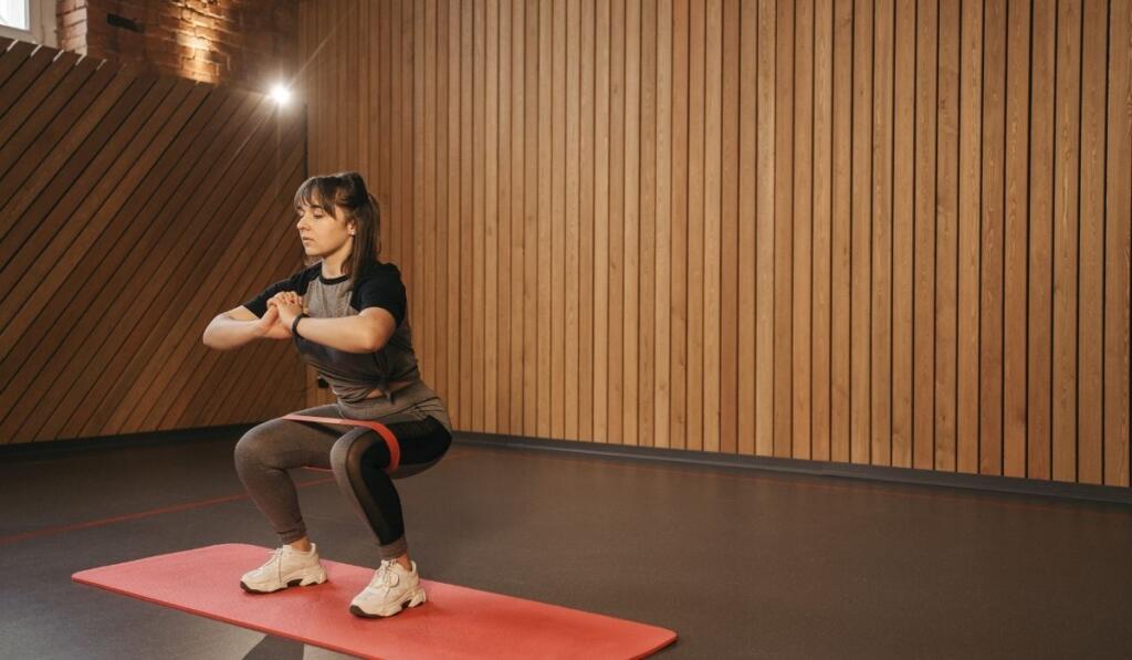 A women doing Squats